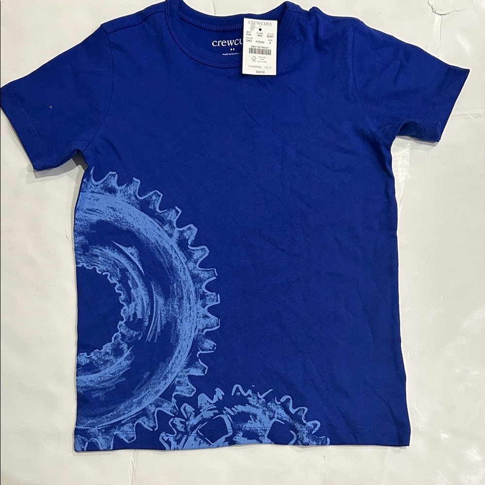 Crewcuts Royal Blue Gear Print Kids Tee